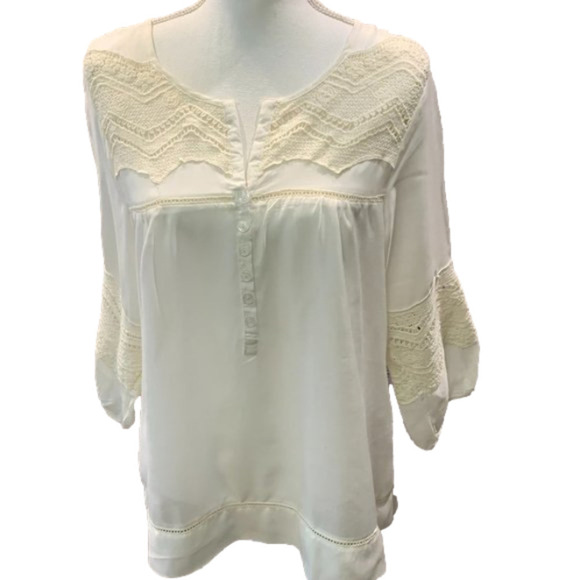Nurture by Lamaze Tops - NURTURE Ivory Lace Tunic Blouse